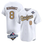 Kooe LA.Dodgers #8 Enrique Hern¨¢ndez Player Gold World Series Collection Limited Home Stitched Jerseys