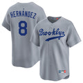 Kooe LA.Dodgers #8 Enrique Hern¨¢ndez Player Gray Game Limited Home Stitched Jerseys