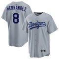 Kooe LA.Dodgers #8 Enrique Hern¨¢ndez Player Gray Game Stitched Jerseys