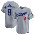 Kooe LA.Dodgers #8 Enrique Hern¨¢ndez Player Gray Limited Home Stitched Jerseys