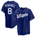 Kooe LA.Dodgers #8 Enrique Hern¨¢ndez Player Royal Game Stitched Jerseys