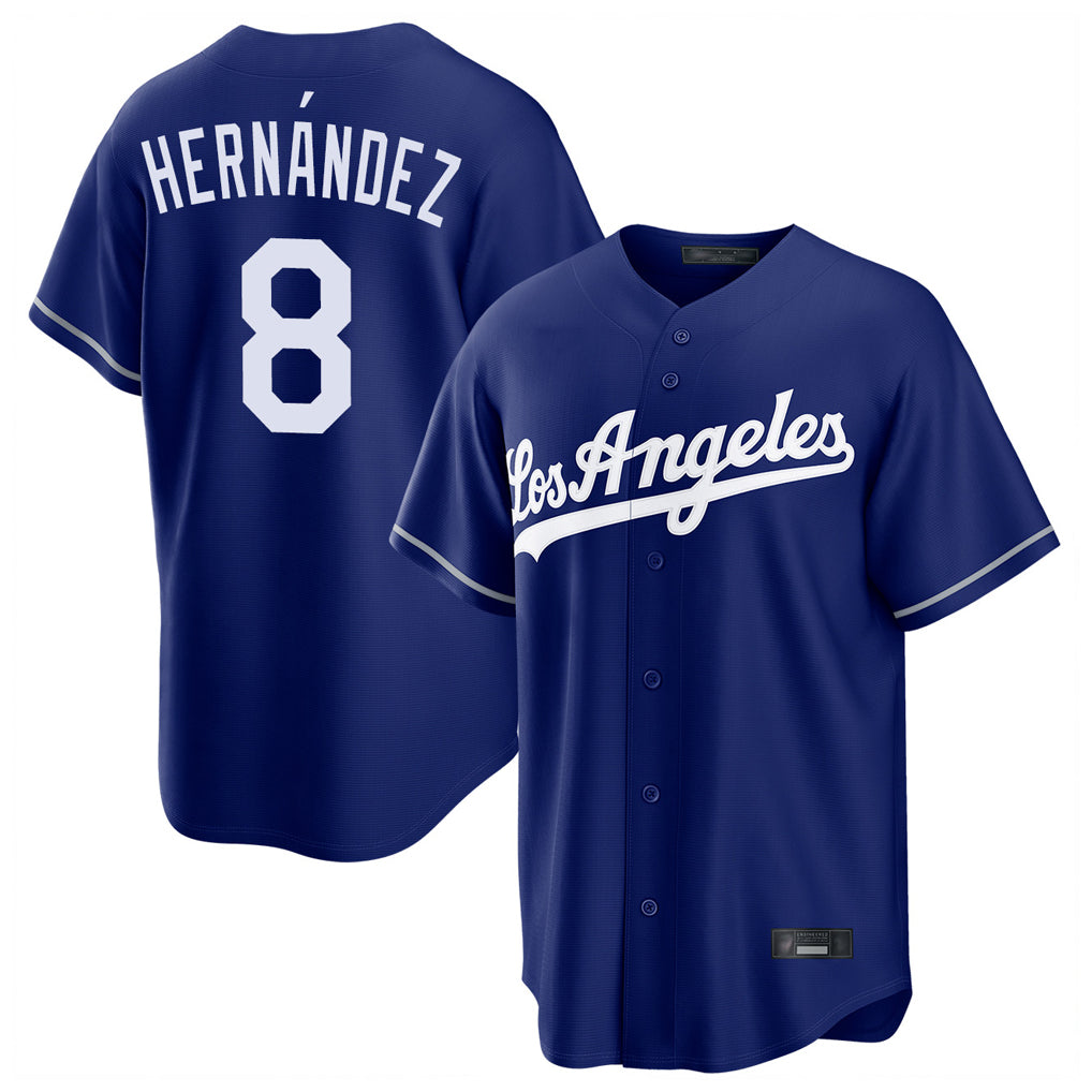 Kooe LA.Dodgers #8 Enrique Hern¨¢ndez Player Royal Game Stitched Jerseys