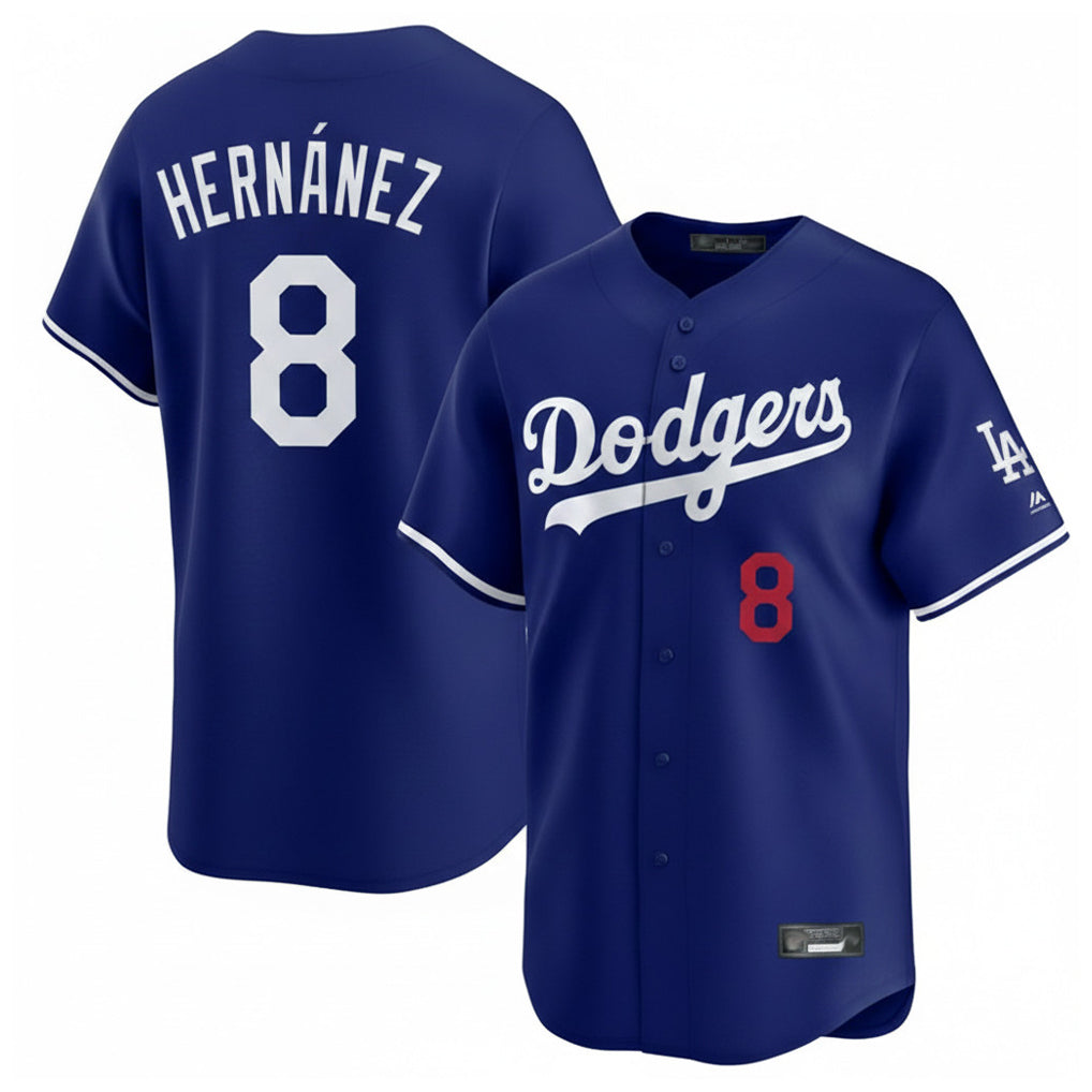 Kooe LA.Dodgers #8 Enrique Hern¨¢ndez Player Royal Limited Home Stitched Jerseys
