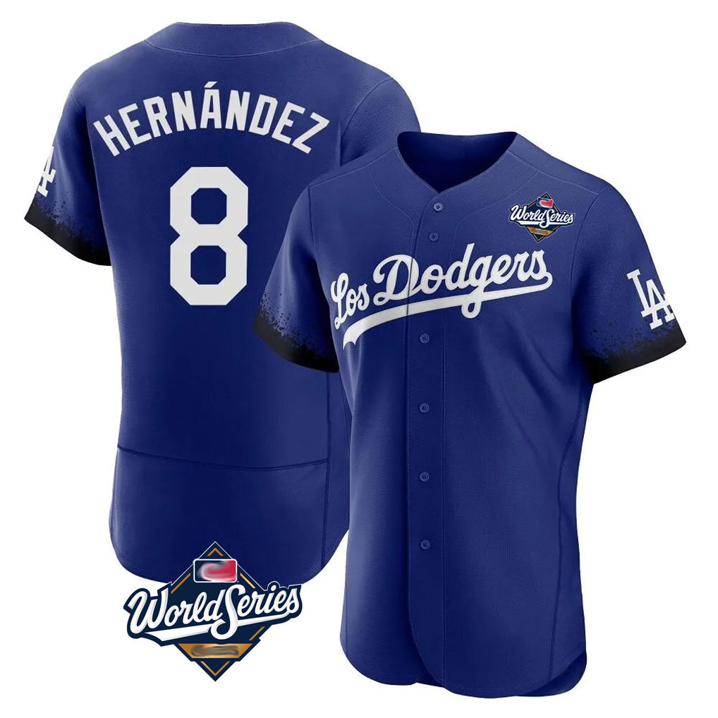Kooe LA.Dodgers #8 Enrique Hern¨¢ndez Player Royal World Series City Connect Elite Home Stitched Jerseys