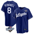 Kooe LA.Dodgers #8 Enrique Hern¨¢ndez Player Royal World Series Game Stitched Jerseys