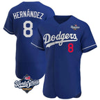 Kooe LA.Dodgers #8 Enrique Hern¨¢ndez Player Royal World Series Limited Elite Home Stitched Jerseys