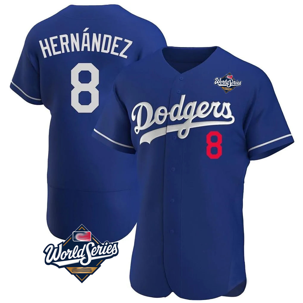 Kooe LA.Dodgers #8 Enrique Hern¨¢ndez Player Royal World Series Limited Elite Home Stitched Jerseys