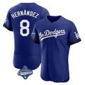 Kooe LA.Dodgers #8 Enrique Hern¨¢ndez Player Royal World Series Meet City Connect Elite Home Stitched Jerseys
