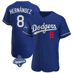 Kooe LA.Dodgers #8 Enrique Hern¨¢ndez Player Royal World Series Meet Limited Elite Home Stitched Jerseys