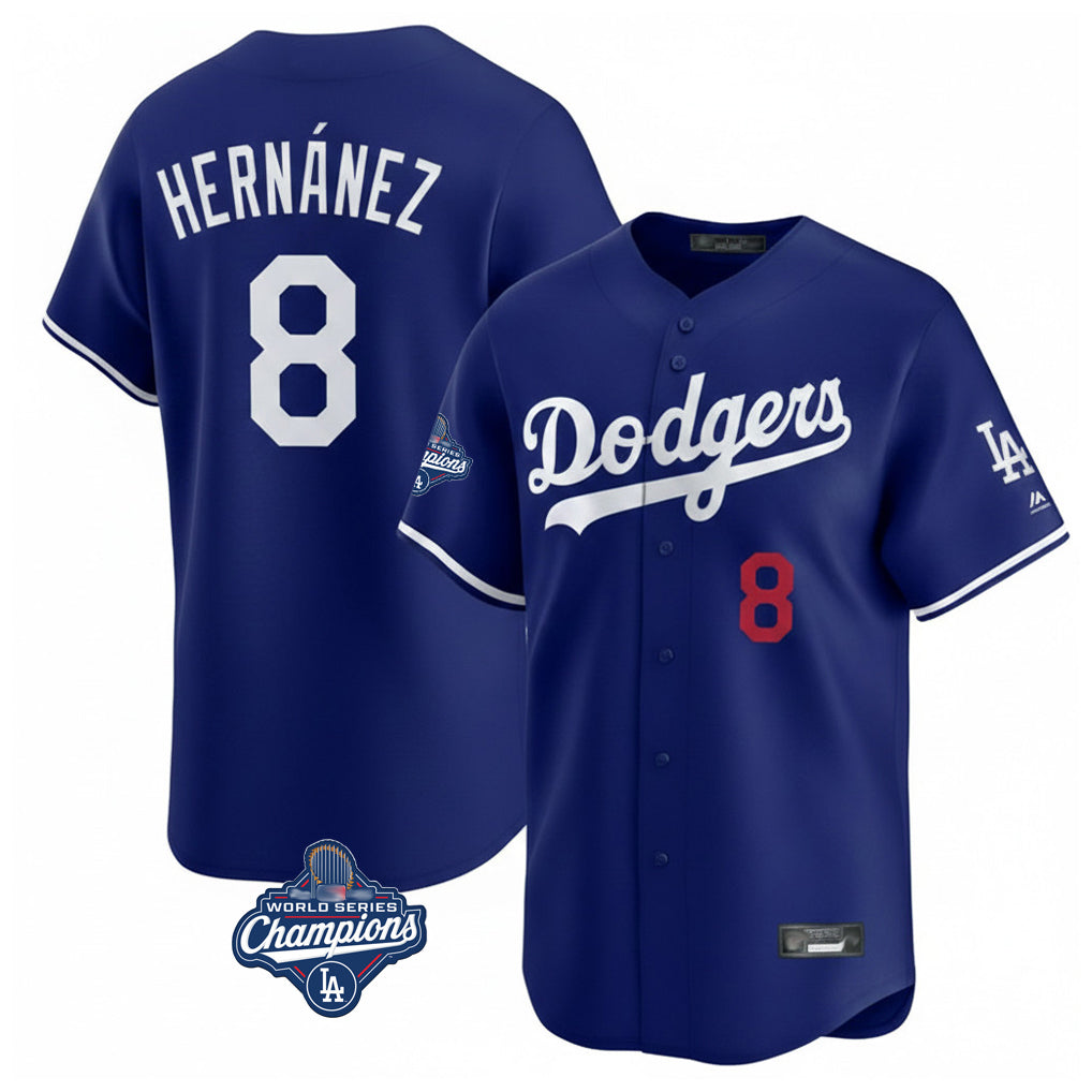 Kooe LA.Dodgers #8 Enrique Hern¨¢ndez Player Royal World Series Meet Limited Home Stitched Jerseys