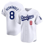 Kooe LA.Dodgers #8 Enrique Hern¨¢ndez Player White Limited Home Stitched Jerseys
