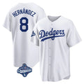 Kooe LA.Dodgers #8 Enrique Hern¨¢ndez Player White World Series Meet Game Home Stitched Jerseys