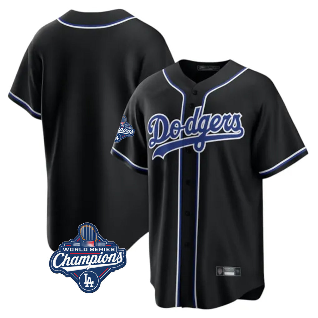 Kooe LA.Dodgers Blank Player Black Carbon Limited Home World Series Meet Stitched Jerseys