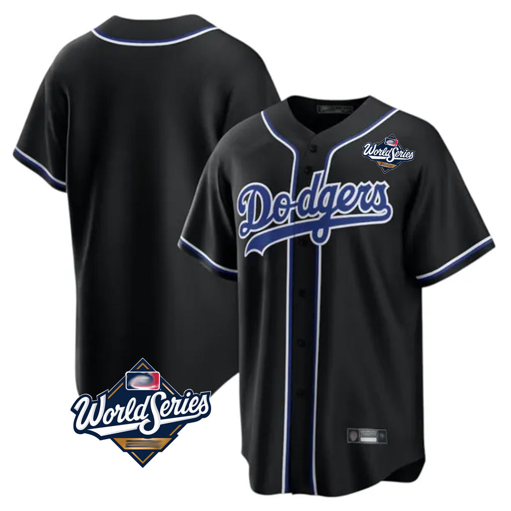 Kooe LA.Dodgers Blank Player Black Carbon Limited Home World Series Stitched Jerseys
