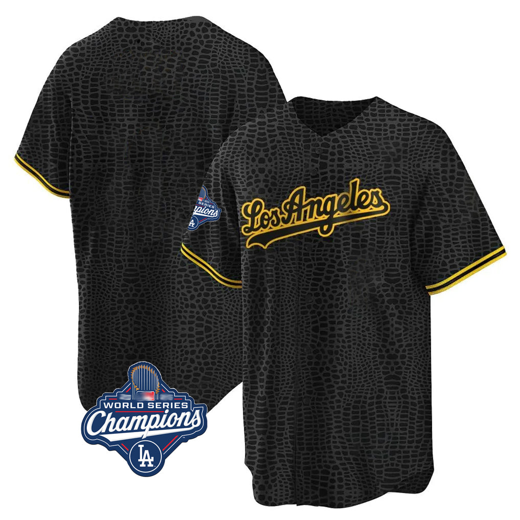 Kooe LA.Dodgers Blank Player Black Gold Limited Home World Series Meet Stitched Jerseys