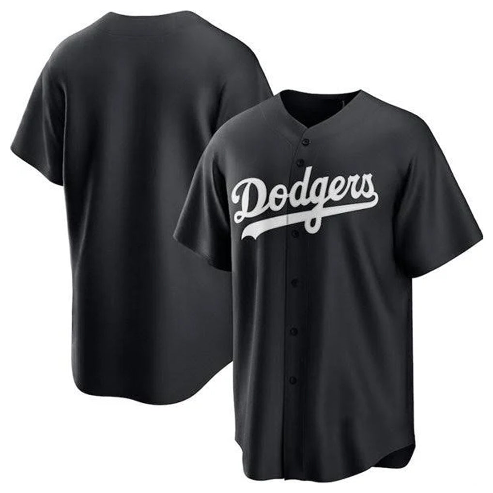 Kooe LA.Dodgers Blank Player Black Pitch Fashion T-shirt Stitched Jerseys