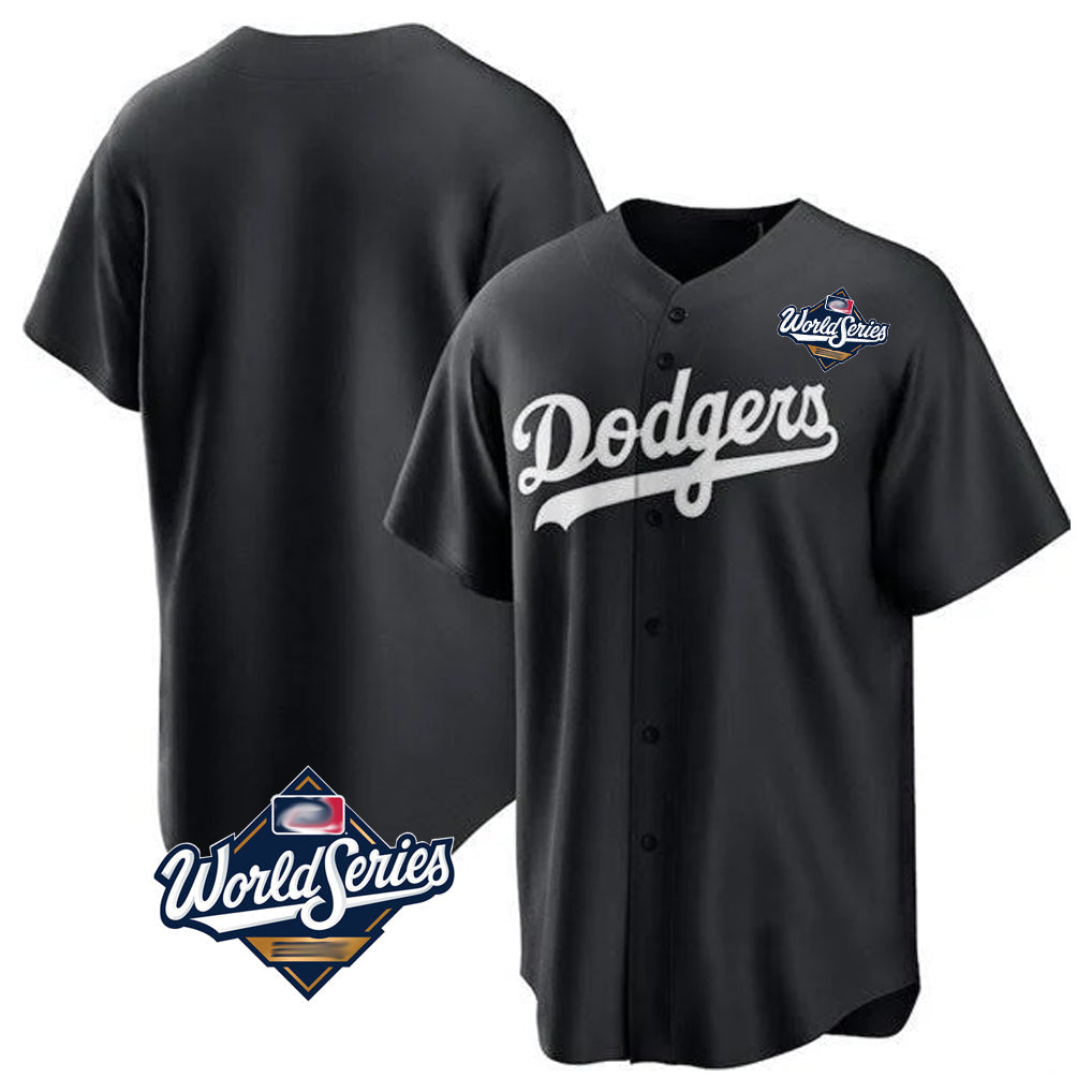 Kooe LA.Dodgers Blank Player Black Pitch Fashion World Series T-shirt Stitched Jerseys