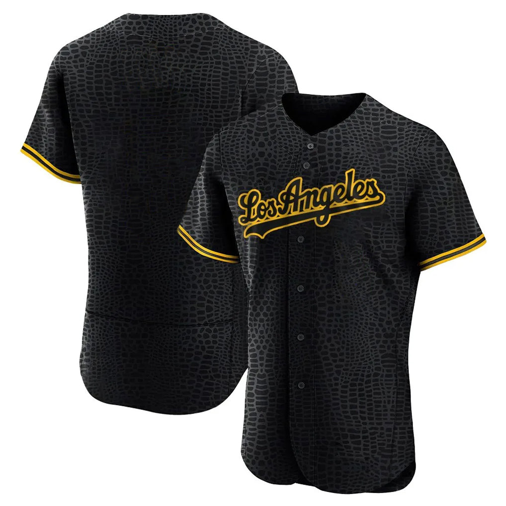 Kooe LA.Dodgers Blank Player Black Snake Skin City Limited Elite Home Stitched Jerseys