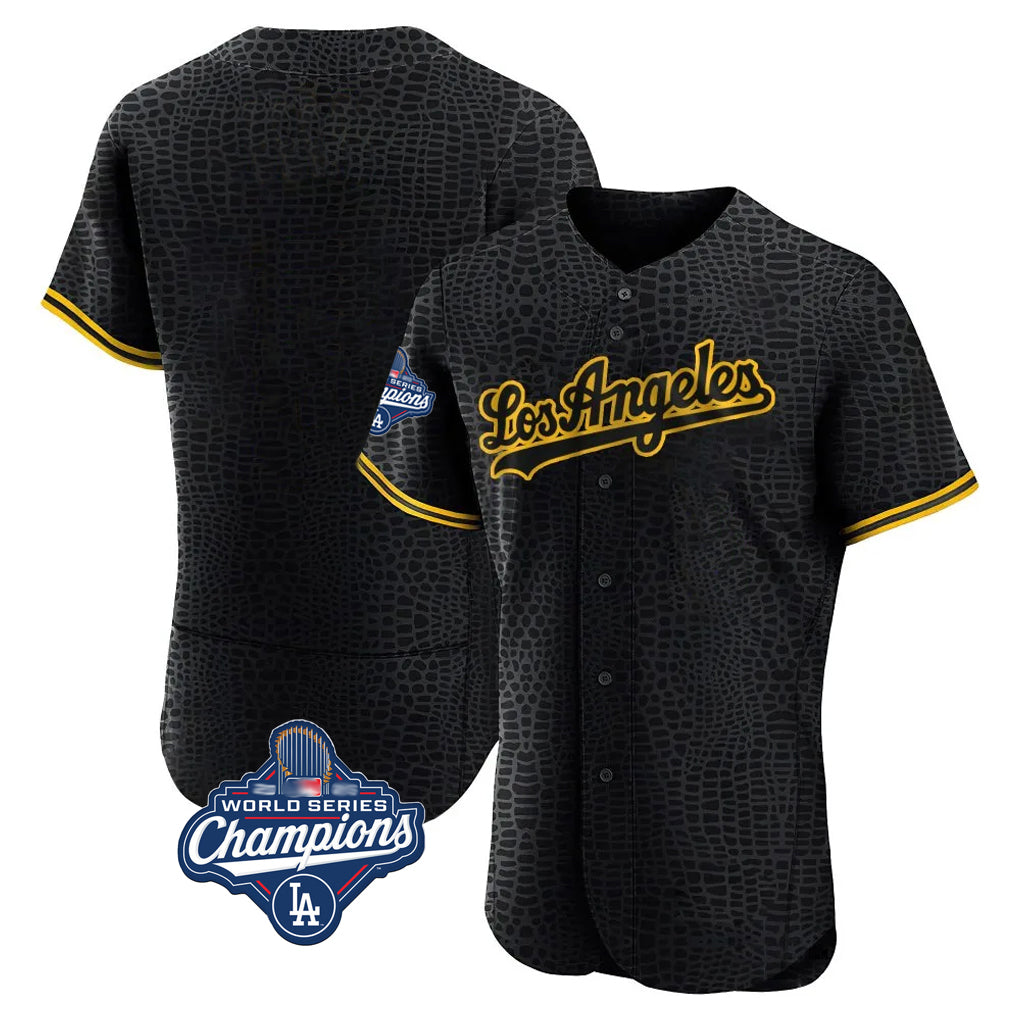 Kooe LA.Dodgers Blank Player Black Snake Skin City Limited Elite Home World Series Meet Stitched Jerseys