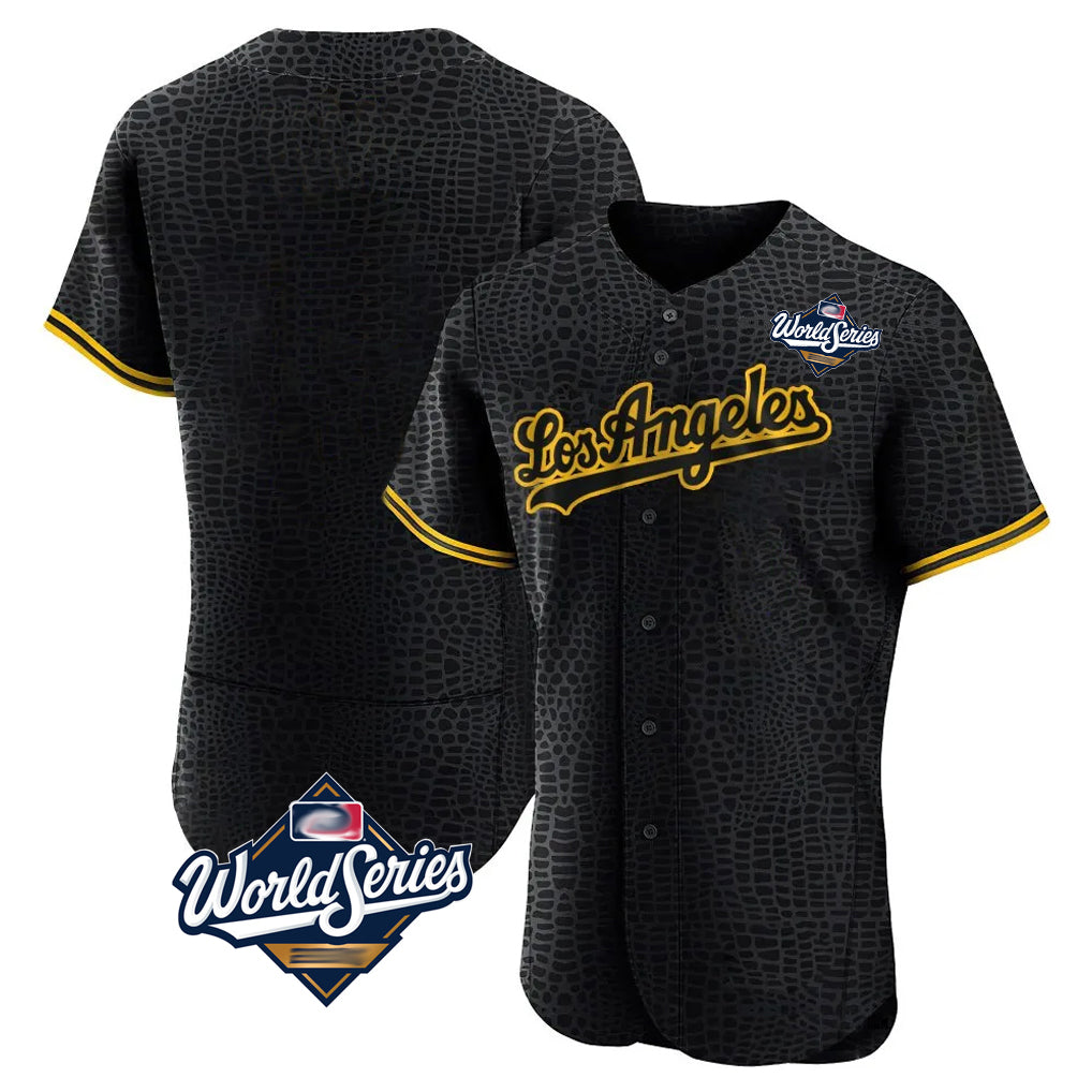 Kooe LA.Dodgers Blank Player Black Snake Skin City Limited Elite Home World Series Stitched Jerseys