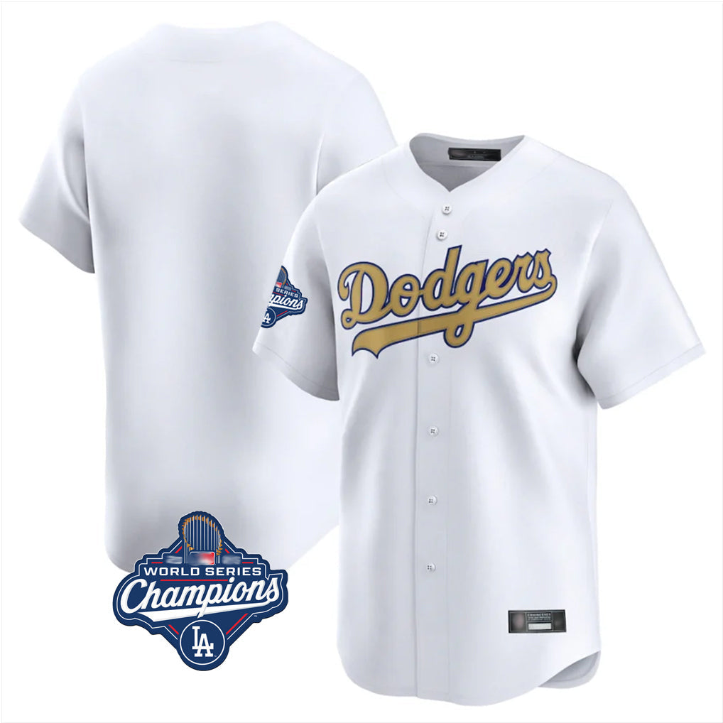 Kooe LA.Dodgers Blank Player Gold Collection Limited Home World Series Meet Stitched Jerseys