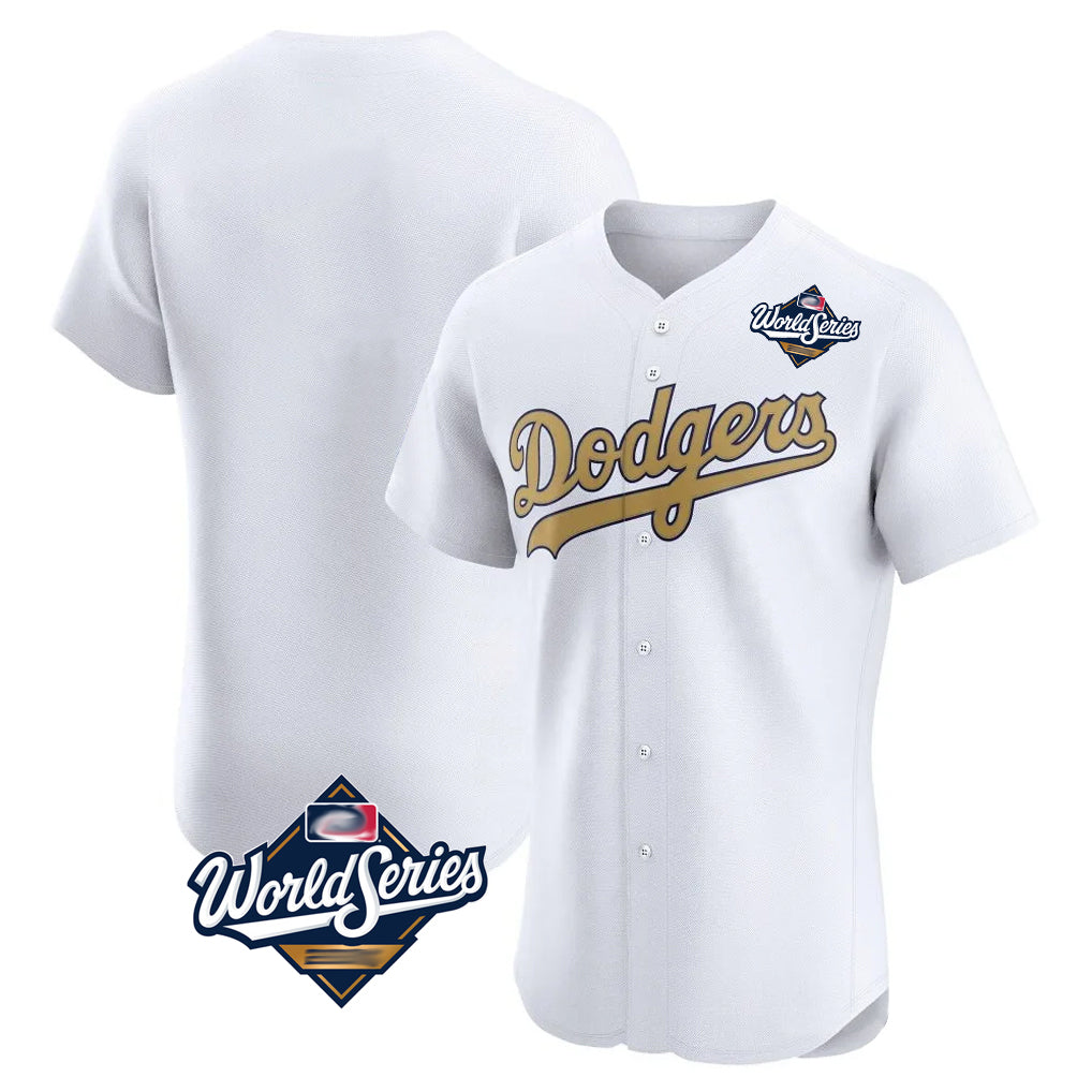 Kooe LA.Dodgers Blank Player Gold Limited Elite Home World Series Stitched Jerseys