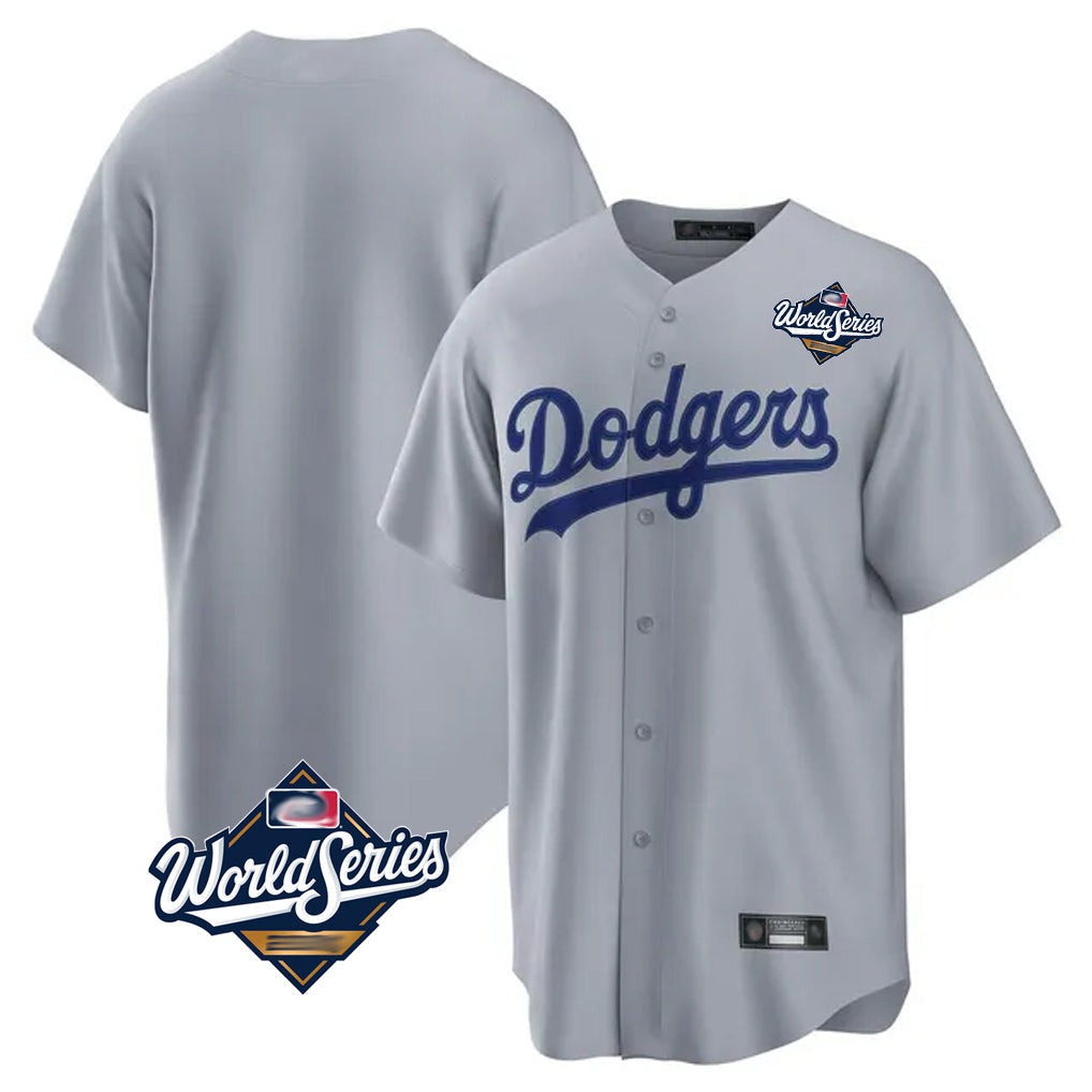 Kooe LA.Dodgers Blank Player Gray Game Home World Series Stitched Jerseys