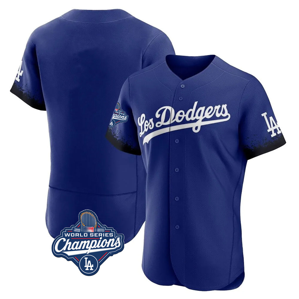 Kooe LA.Dodgers Blank Player Royal City Connect Elite Home World Series Meet Stitched Jerseys