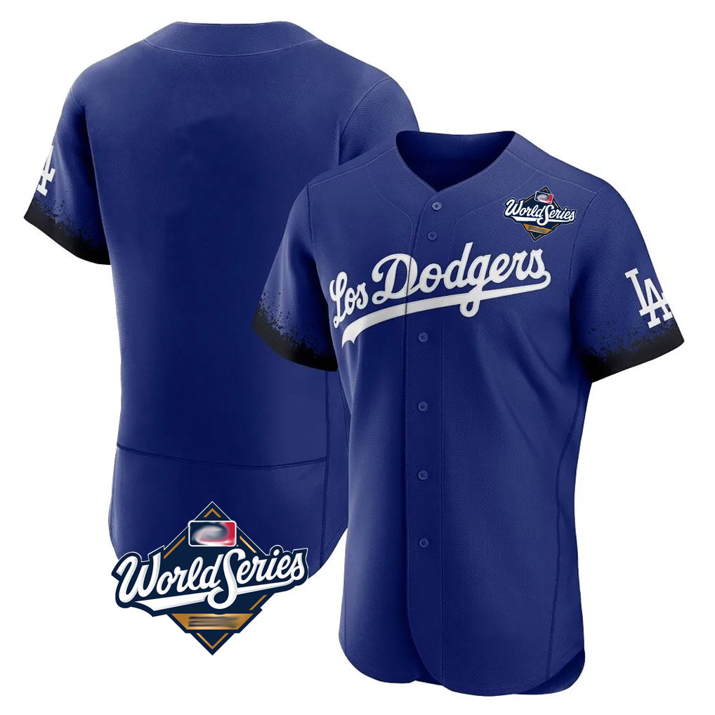 Kooe LA.Dodgers Blank Player Royal City Connect Elite Home World Series Stitched Jerseys