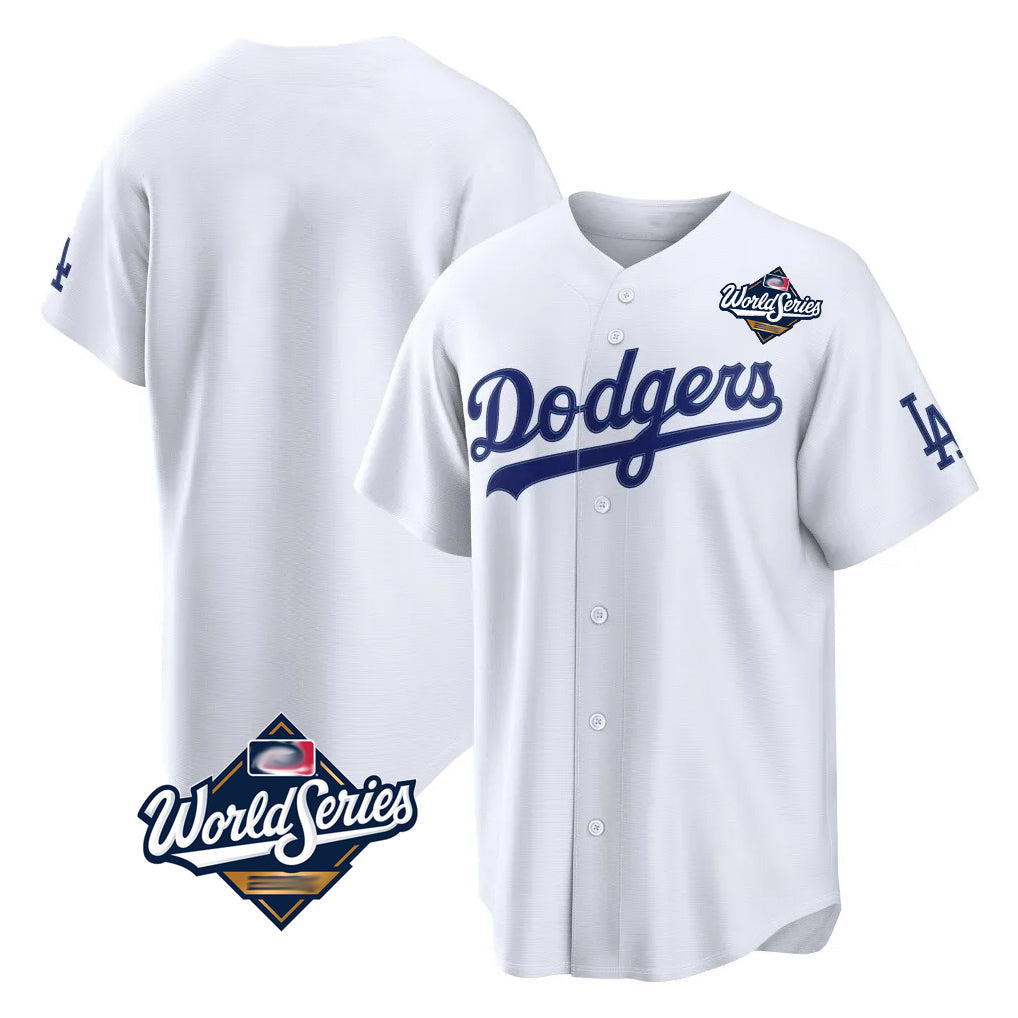 Kooe LA.Dodgers Blank Player White Home Game World Series Stitched Jerseys