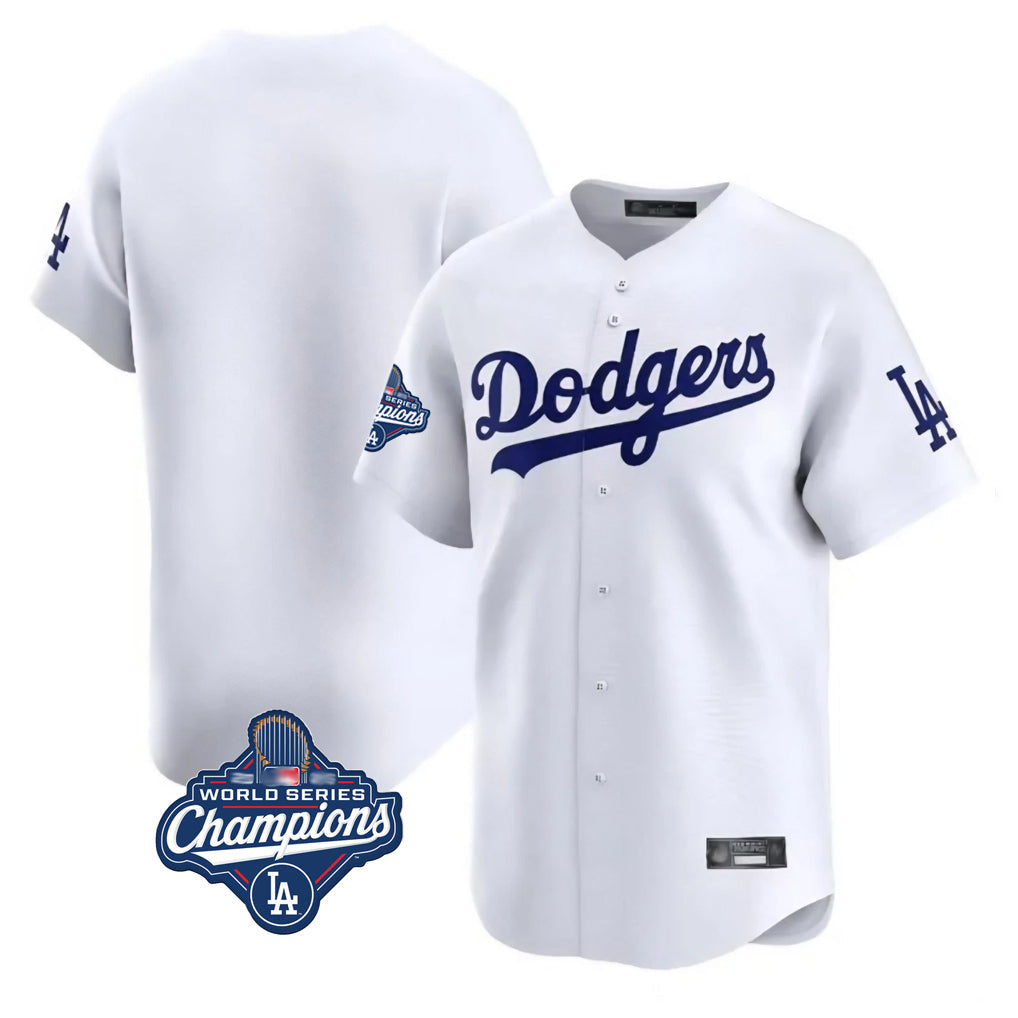 Kooe LA.Dodgers Blank Player White Limited Home World Series Meet Stitched Jerseys