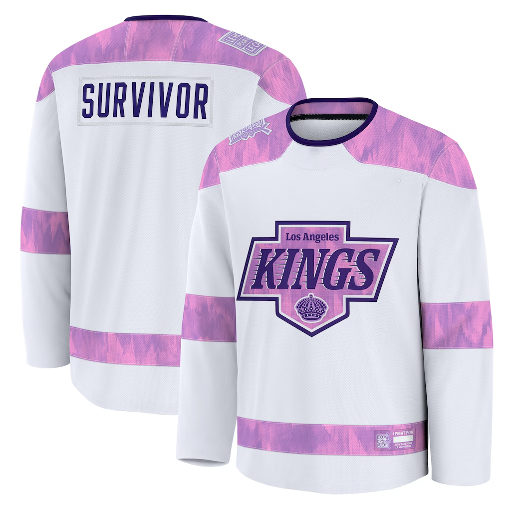 Kooe LA.Kings White Hockey Fights Cancer Survivor Practice Jerseys