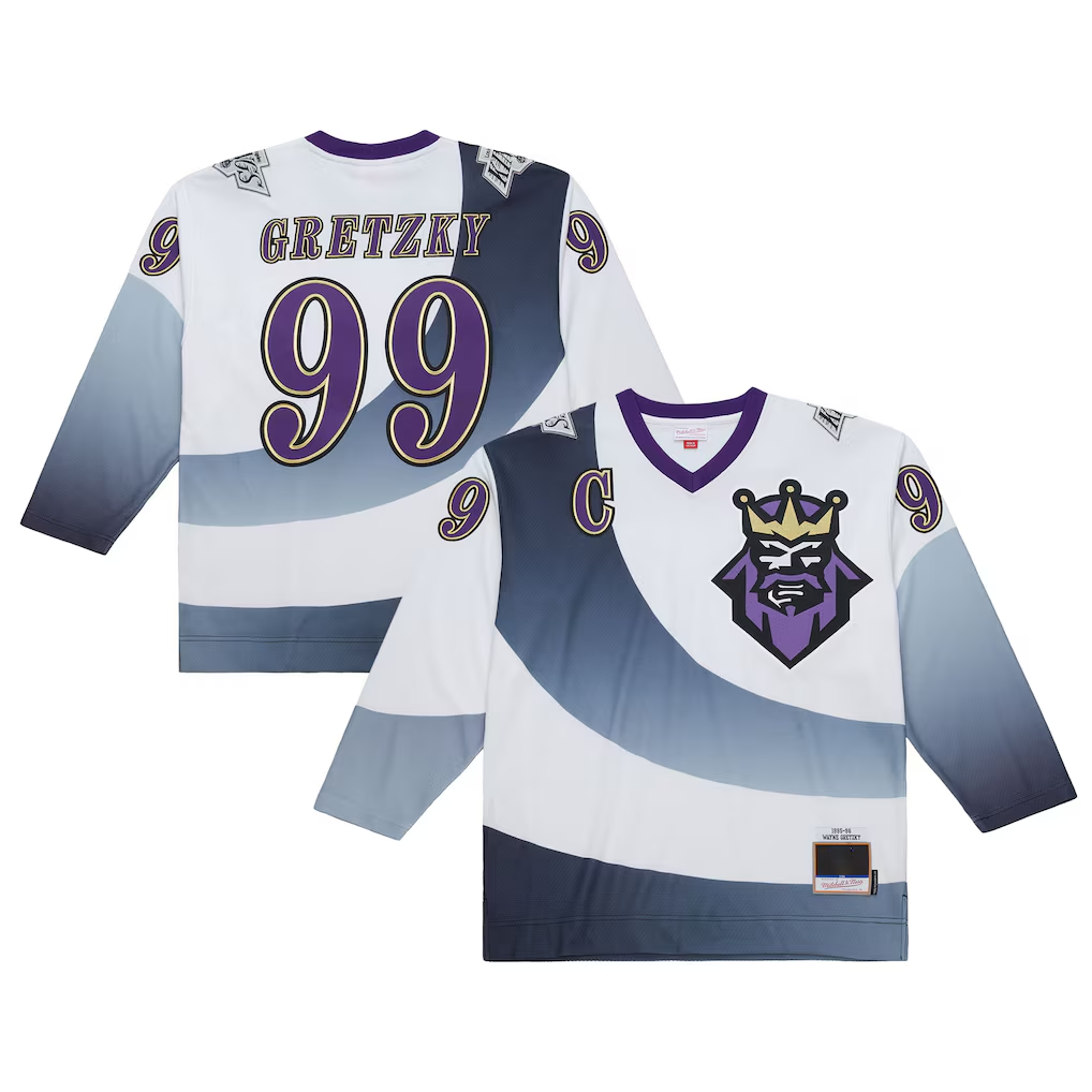 Kooe LA.Kings #99 Wayne Gretzky Mitchell & Ness White 1995-96 Power Play Jerseys