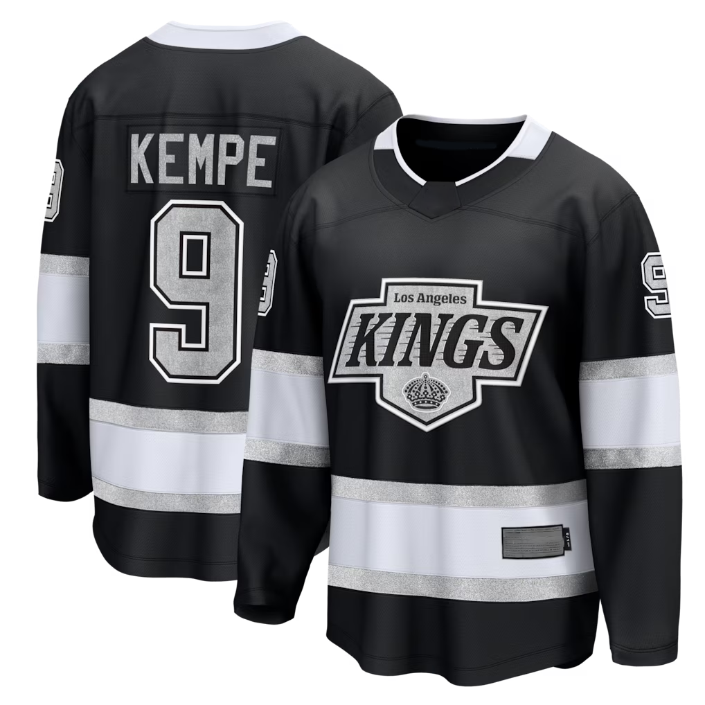 Kooe LA.Kings #9 Adrian Kempe Black Home Premier Breakaway Player Jerseys