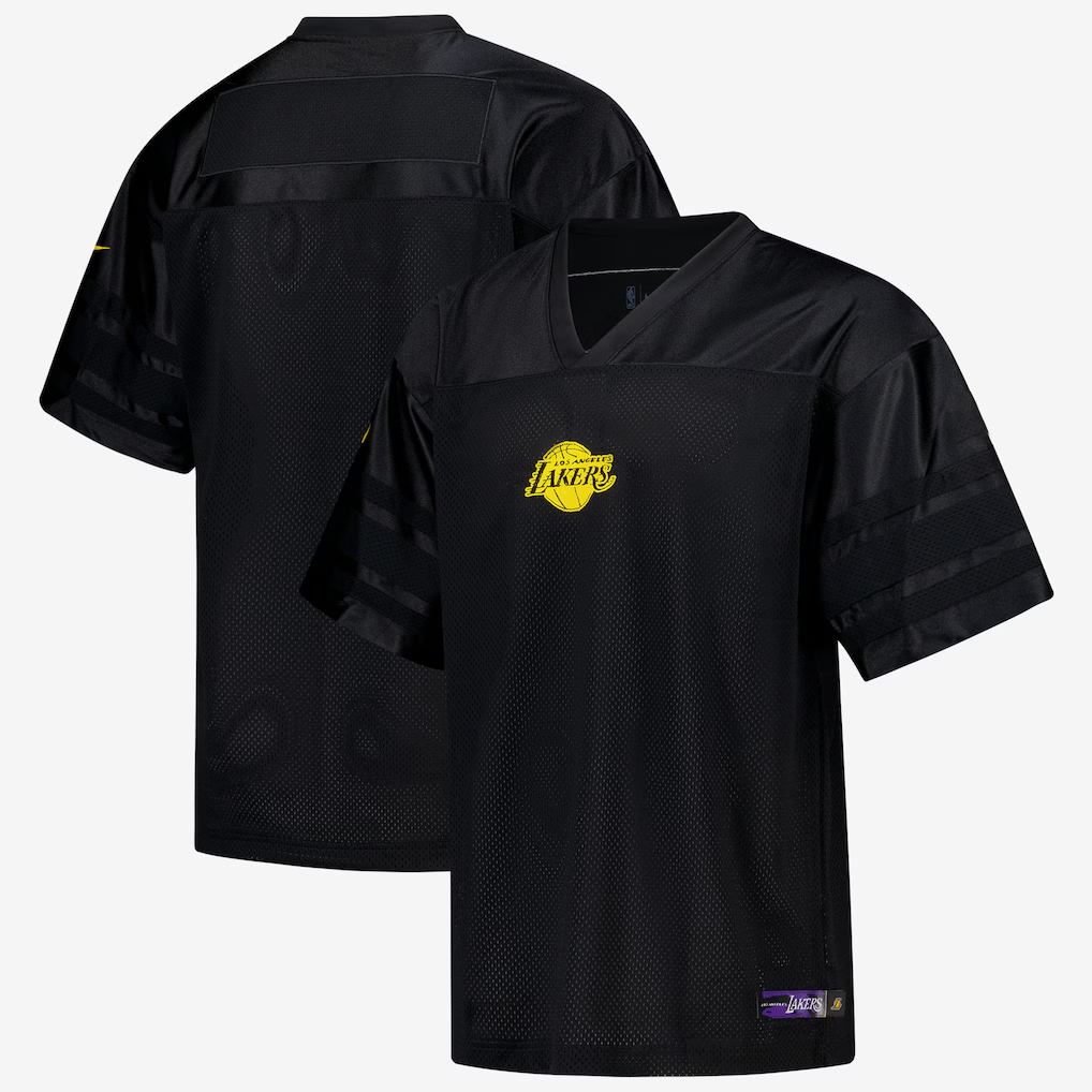 Kooe LA.Lakers Black Courtside Football Stitched Jerseys