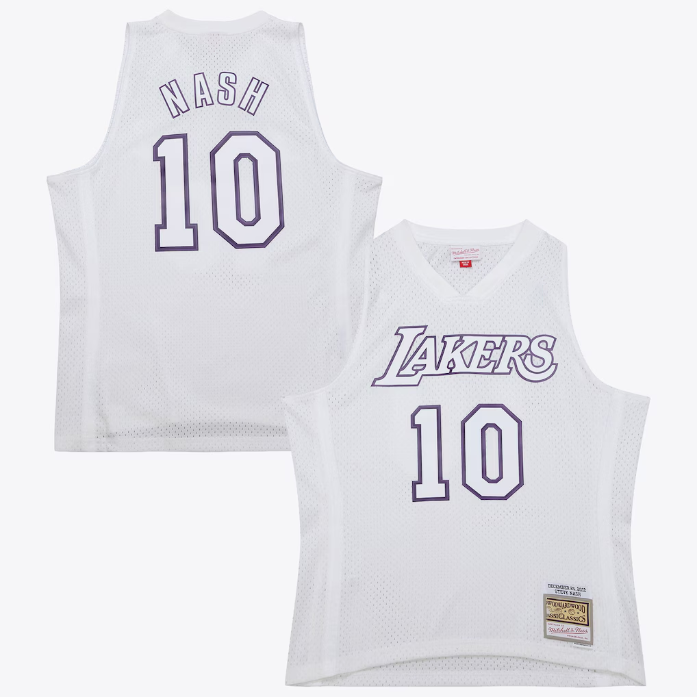 Kooe LA.Lakers #10 Steve Nash White Mitchell & Ness 2012 Day Authentic Stitched Jerseys