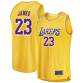 Kooe LA.Lakers #23 LeBron James Gold Big & Tall Fast Break Player Stitched Jerseys - Icon Edition