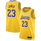 Kooe LA.Lakers #23 LeBron James Gold Swingman Stitched Jerseys - Icon Edition