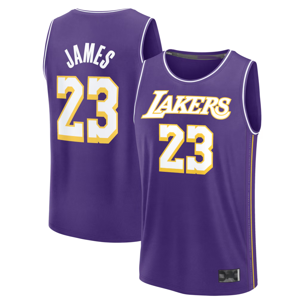Kooe LA.Lakers #23 LeBron James Purple Fast Break Stitched Jerseys - Statement Edition