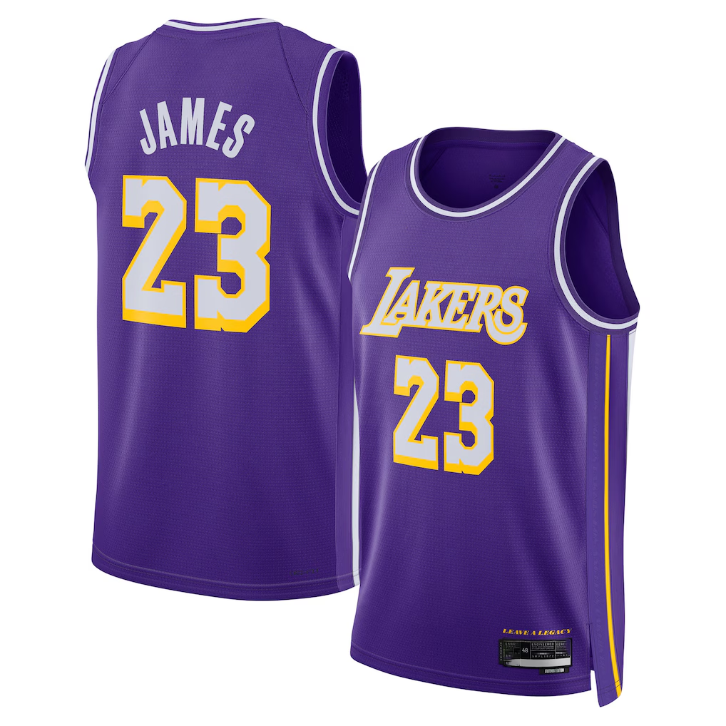 Kooe LA.Lakers #23 LeBron James Purple Swingman Stitched Jerseys - Statement Edition