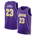 Kooe LA.Lakers #23 LeBron James Purple Swingman Stitched Jerseys - Statement Edition