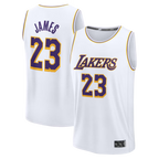 Kooe LA.Lakers #23 LeBron James White Fast Break Replica Player Stitched Jerseys - Association Edition