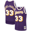 Kooe LA.Lakers #33 Kareem Abdul-Jabbar Mitchell & Ness Purple Hardwood Classics Swingman Jerseys
