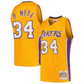 Kooe LA.Lakers #34 Shaquille O'Neal Mitchell & Ness Gold Hardwood Classics Swingman Jerseys