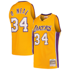 Kooe LA.Lakers #34 Shaquille O'Neal Mitchell & Ness Gold Hardwood Classics Swingman Jerseys