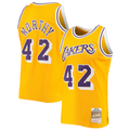 Kooe LA.Lakers #42 James Worthy Mitchell & Ness Gold 1984-1985 Hardwood Classics Swingman Stitched Jerseys