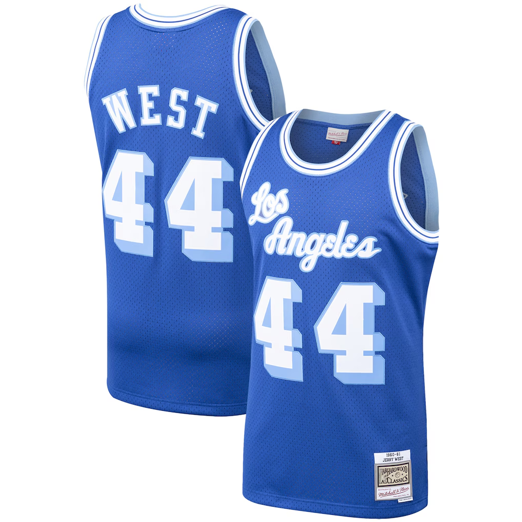 Kooe LA.Lakers #44 Jerry West Mitchell & Ness Royal Hardwood Classics Swingman Stitched Jerseys