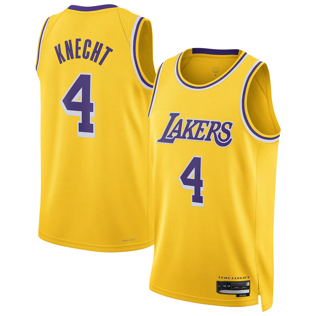 Kooe LA.Lakers #4 Dalton Knecht Gold Swingman Stitched Jerseys