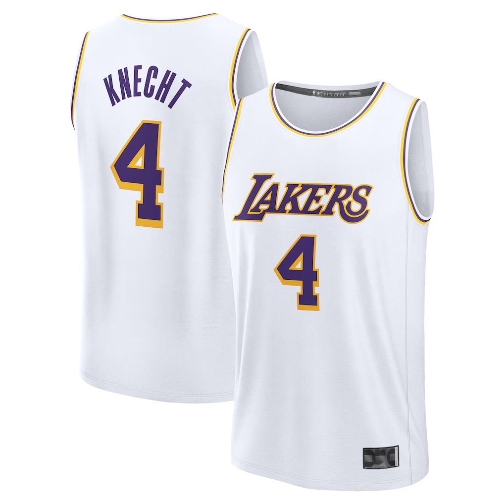 Kooe LA.Lakers #4 Dalton Knecht White Fast Break Replica Player Stitched Jerseys - Association Edition