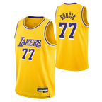 Kooe LA.Lakers #77 Luka Don?i? Gold Swingman Stitched Jerseys - Icon Edition